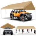 12x20ft Carport Heavy Duty, Portable Garage with Built-in Sandbags, Car Canopy for Truck, Boat, SUV with All-Season Tarp fall