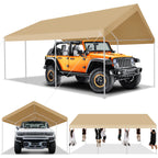 12x20ft Carport Heavy Duty, Portable Garage with Built-in Sandbags, Car Canopy for Truck, Boat, SUV with All-Season Tarp fall