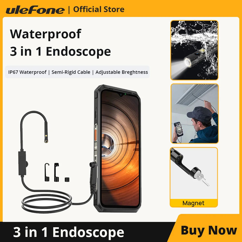 Ulefone  Waterproof 3 in 1 Endoscope /
For ARMOR 9/ARMOR 9E/Power Armor 13/Power Armor 18T