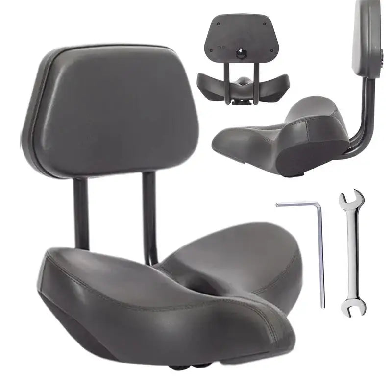 Bike Seat With Backrest .  Comfortable "Electric Scooter"  Saddle Bicycle Seat Cushion , Hollow Breathable for Road Tricycle