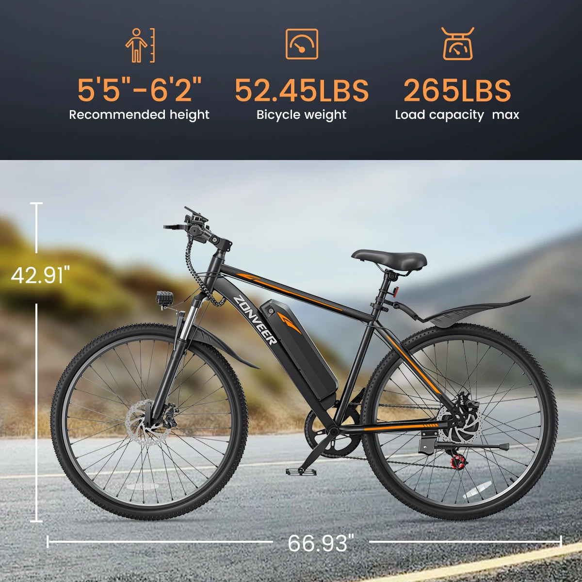 【1 Year Warranty】M26 Electric Bicycle 1000W Peak Motor 
360WH Lithium Battery Electric Bike  26 Inch city  UL2849