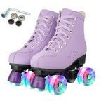 Size 35-45 Double Row Roller Skates 4 Wheels Flashing Skate Shoes For Women Girls Adult Outdoor Skating Training Quad Sneakers