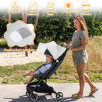 Lightweight Baby Stroller, Compact 
Umbrella Stroller with Adjustable Canopy/Footrest/Backrest,
One-Hand Folding Newborn Stroller