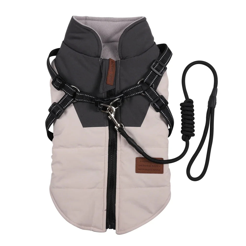 Winter Pet Dog Jacket With Harness 
Warm Dog Clothes For Labrador
 Waterproof Big Dog Coat ,Chihuahua ,French Bulldog Outfits