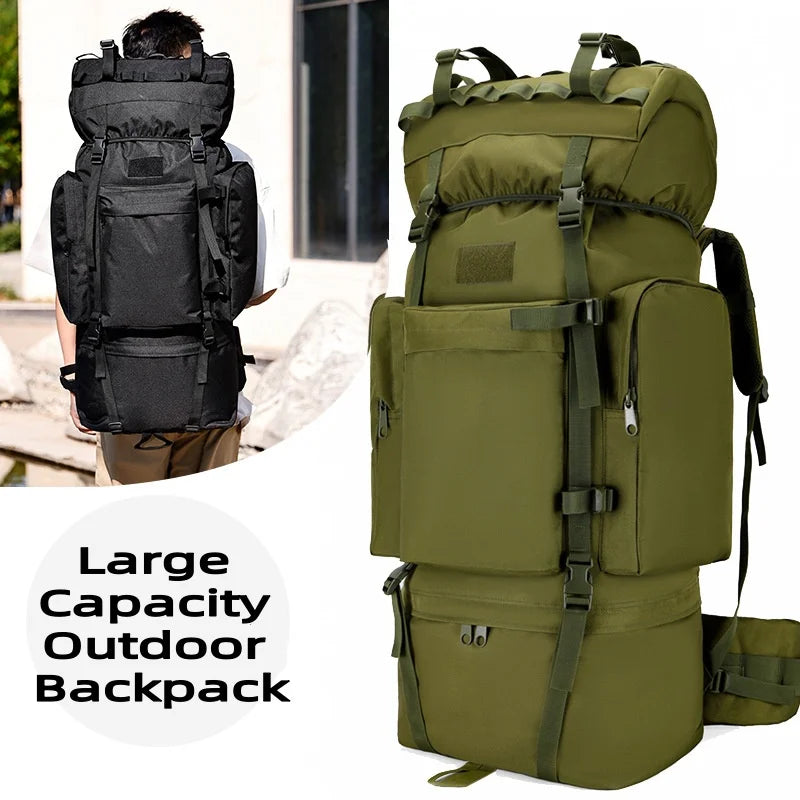 110L Large Capacity Outdoor Backpack Sports Travel  Frame Hiking Bag