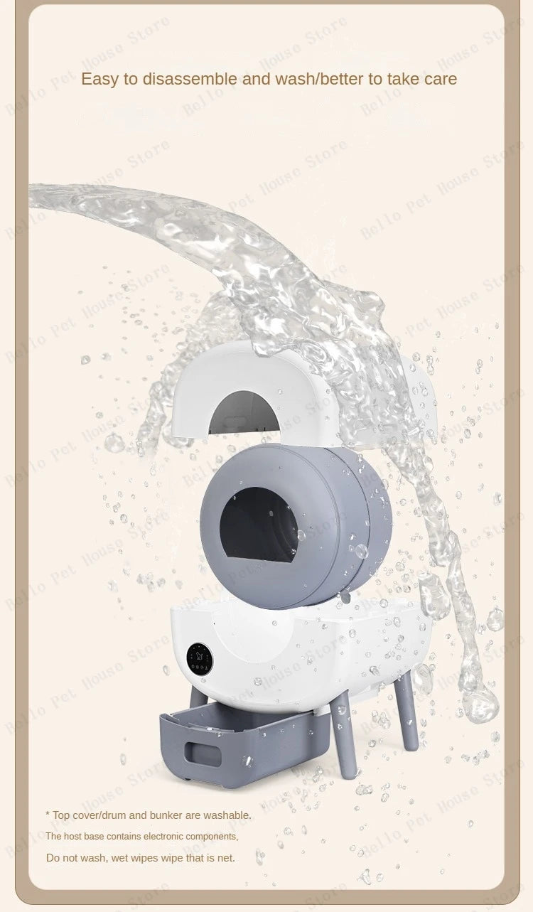 Automatic Smart Cat Toilet,   Electric Litter Box Can Be Remotely Controlled By App enclosed
