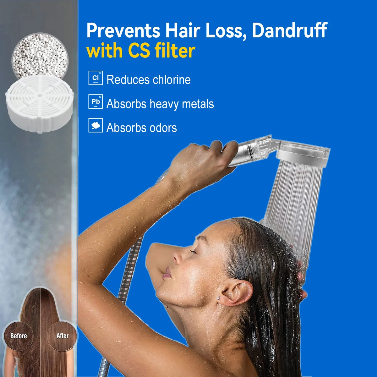 ALTHY High Pressure SPA Handheld Shower Head , 
Water Filter, Reduce Chlorine Heavy Metal, Improves Dry Skin,Hair Dandruff,Eczema