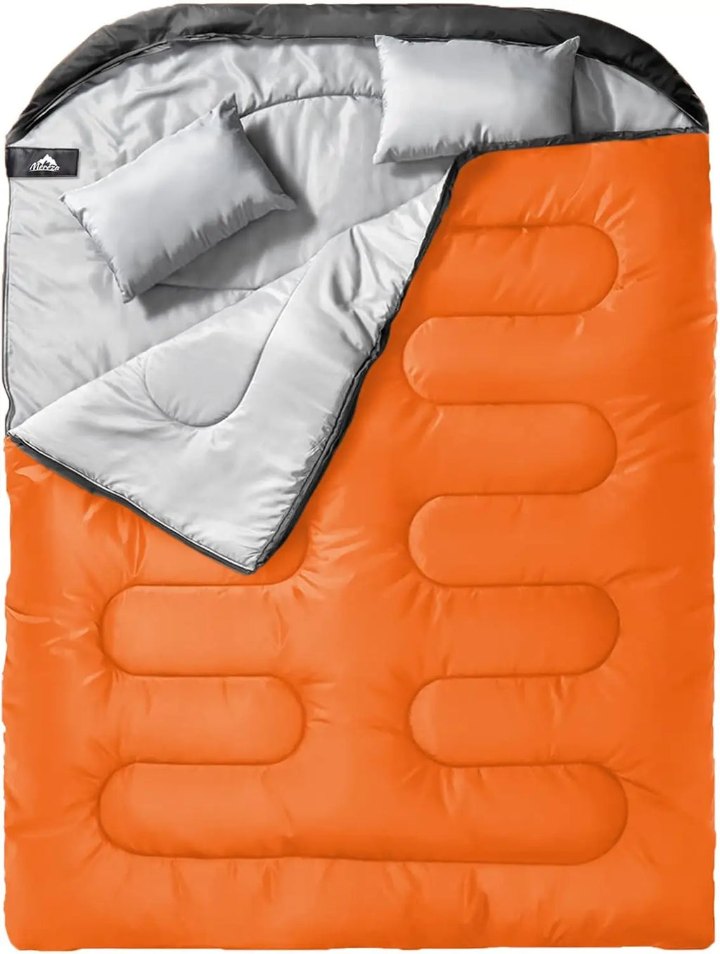 Double Sleeping Bag for Adults Mens with Pillow, 
XL Queen Size Two Person Sleeping Bag for All Season Camping Hiking Backpacking