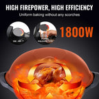VEVOR Indoor/Outdoor Electric Grill, 1800W Electric BBQ Grill & 
2 Zone Grilling Surface Adjustable Temperature for Party Camping