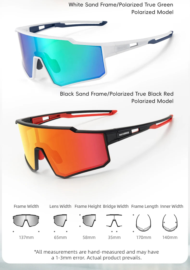 ROCKBROS Cycling Glasses Polarized Photochromic Sunglasses Glasses Cycling Outdoor Sports UV400 MTB Road Women Men Bike Goggles