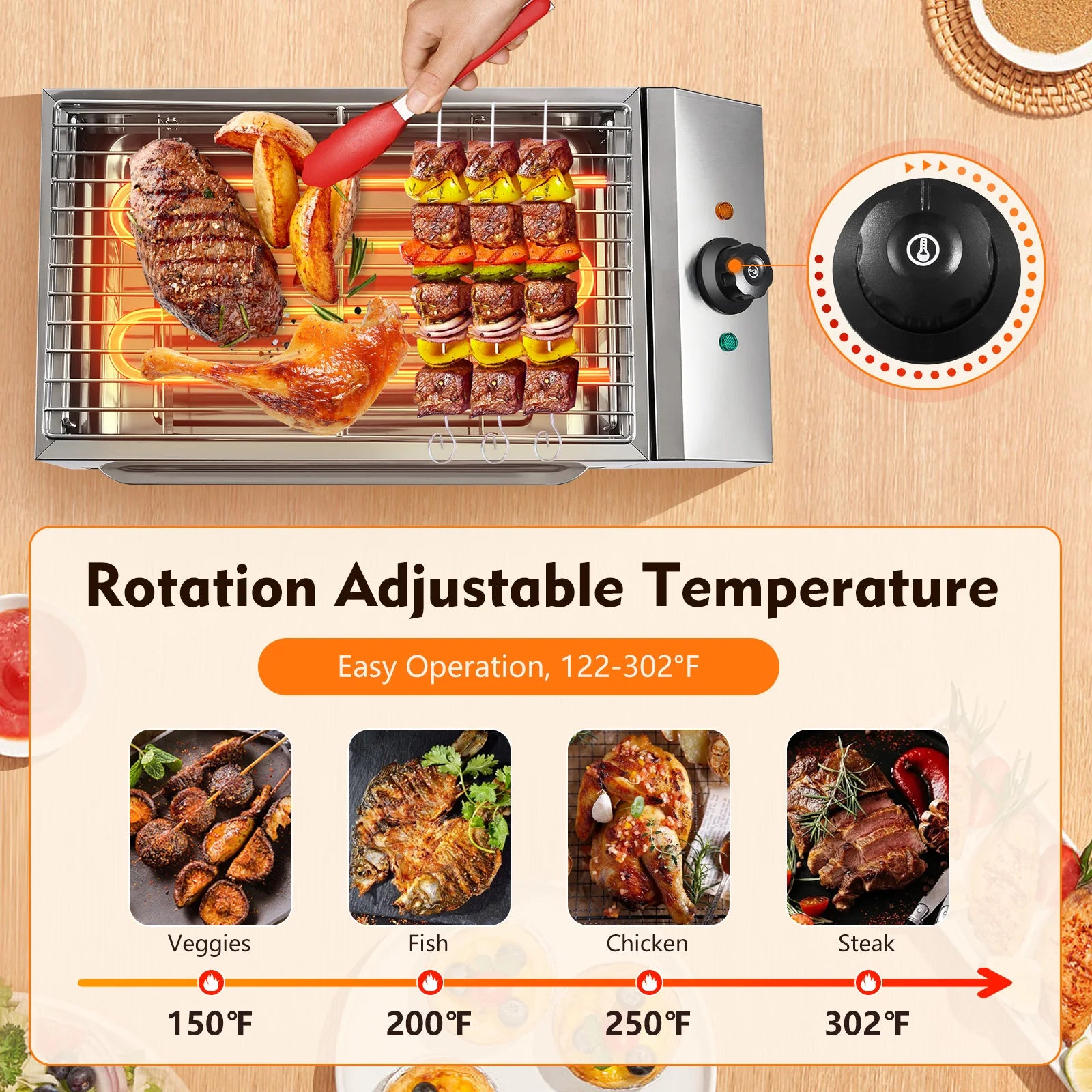 Family Smokeless Grill 1800W 110V 
Stainless Steel Electric 
Barbecue Oven Grill For Restaurant BBQ Equipment
