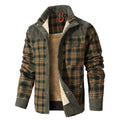Men's Jackets Winter Windproof Warm 
Casual Bomber Coat Plaid Sherpa Lined Flannel Outdoor Classic  US Size