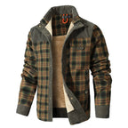 Men's Jackets Winter Windproof Warm 
Casual Bomber Coat Plaid Sherpa Lined Flannel Outdoor Classic  US Size