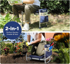 Foldable Garden Kneeler Seat with Detachable Pad, 
Portable Bench Chair and Tool Bag for Gardening Gifts