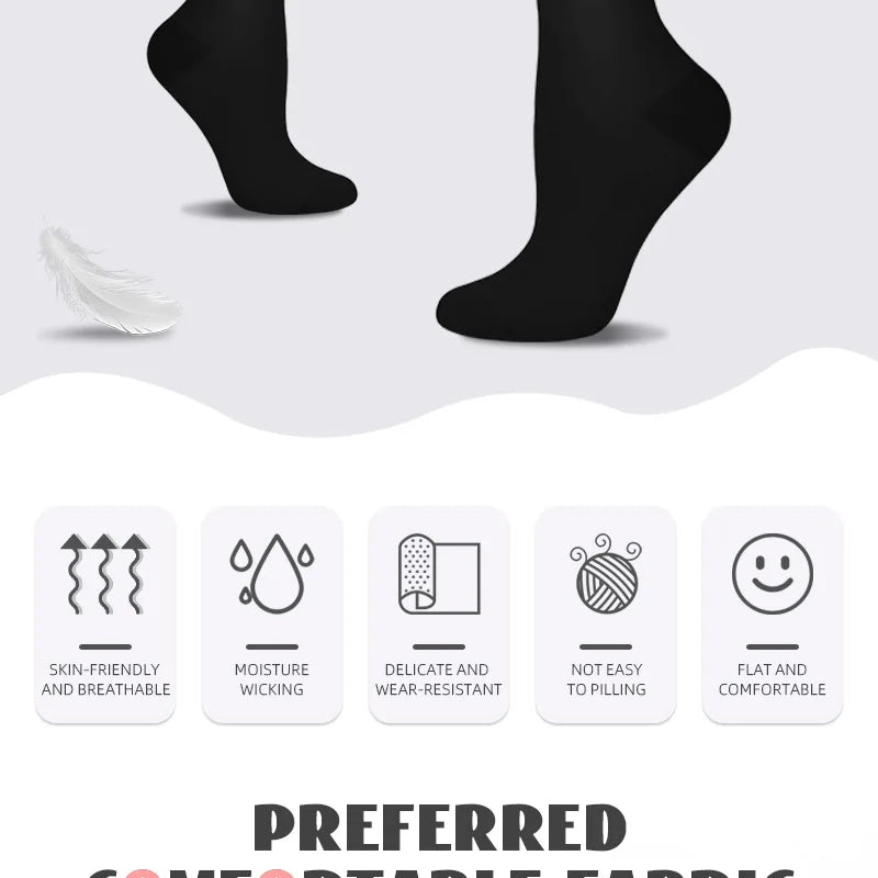 5 Pairs  Compression Socks for Men and Women - 
Breathable Athletic Support for Running, Hiking, and Cycling