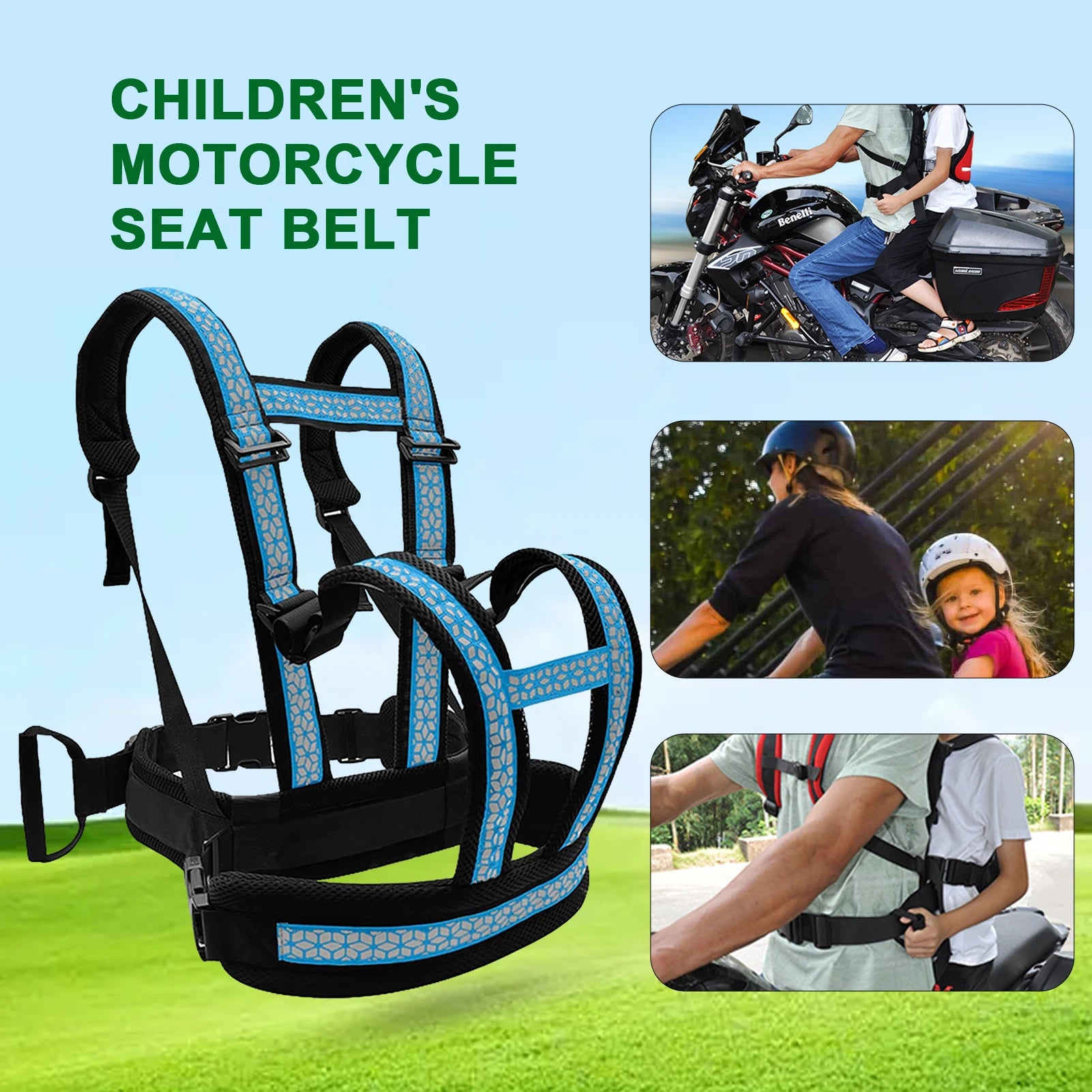 Child Seat 
Baby Carrier Belt
for  Electric, Car, Motorcycle Safety Harness Kids.    Seat Security Protection