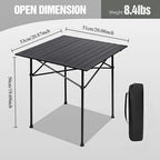 Roll Up Camping Tables That Folds Up, 
Lightweight,  Portable  ,Compact ,  Metal Camp Table for Grill Outdoor Picnic, Black Long