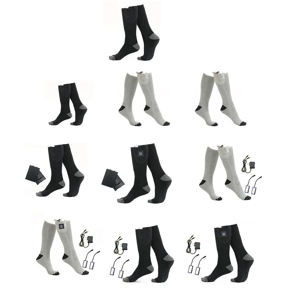 1Pair Winter Heated Socks Anti Slip 
Battery Powered 
Cold-Proof  Heating Warm Long Socks For Outdoor Skiing Hiking