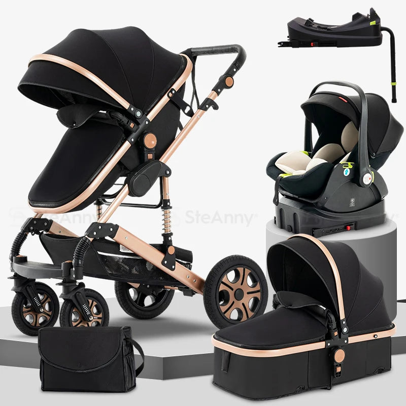 Baby Stroller Combo Car Seat, Travel System with Isofix Base,
Baby Carriage 3in1 Reversible Foldable Standard Stroller