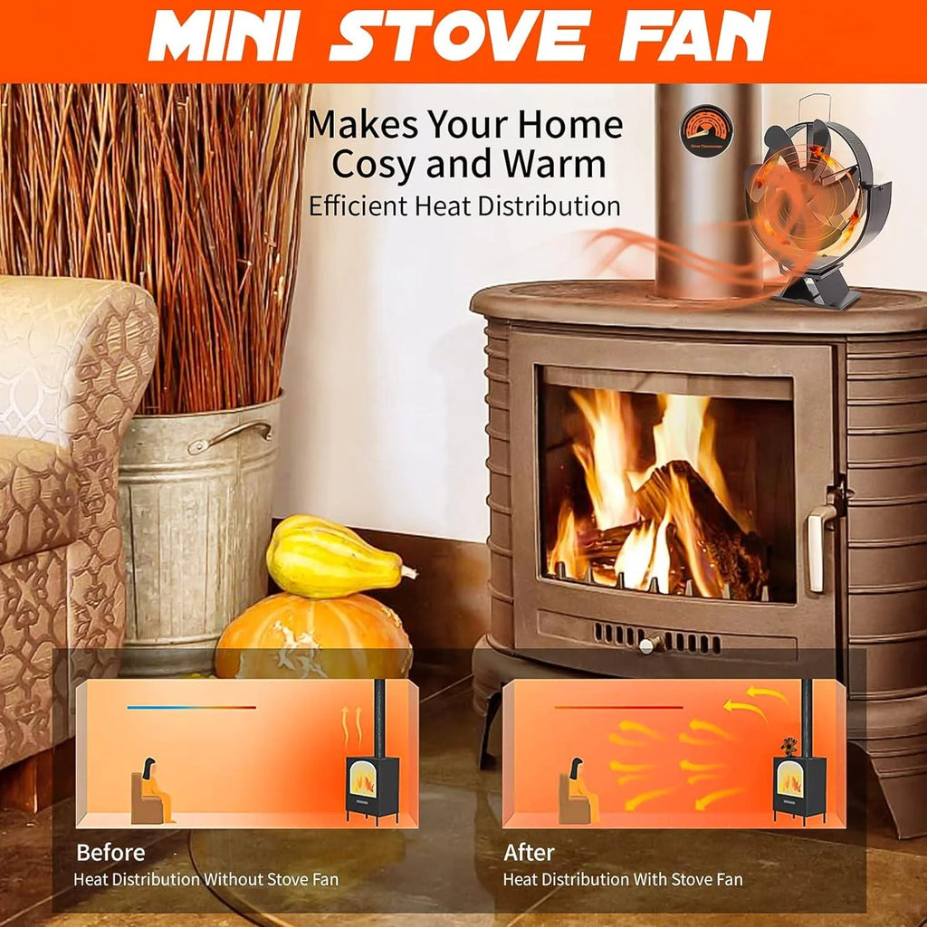 360° Rotating Stove Fan 
Heat Powered Fireplace Fan
Log Wood Burner Eco-fan Quiet Fireplace Fan Home Winter Warm Heat