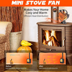360° Rotating Stove Fan 
Heat Powered Fireplace Fan
Log Wood Burner Eco-fan Quiet Fireplace Fan Home Winter Warm Heat