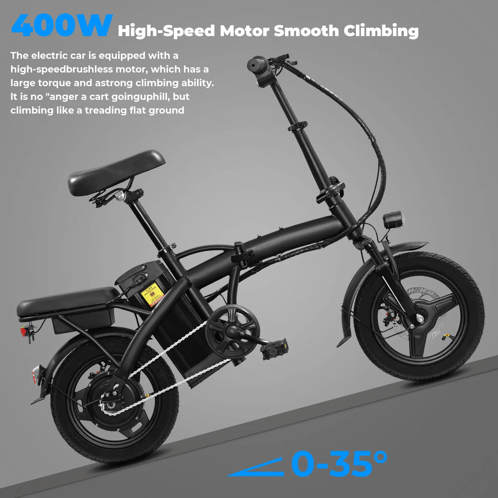 Adult Electric Bike, 20 MPH,    560W Motor,48V Removable Battery,
14inch Folding Maximum 32 Miles,1Year Warranty Ebike