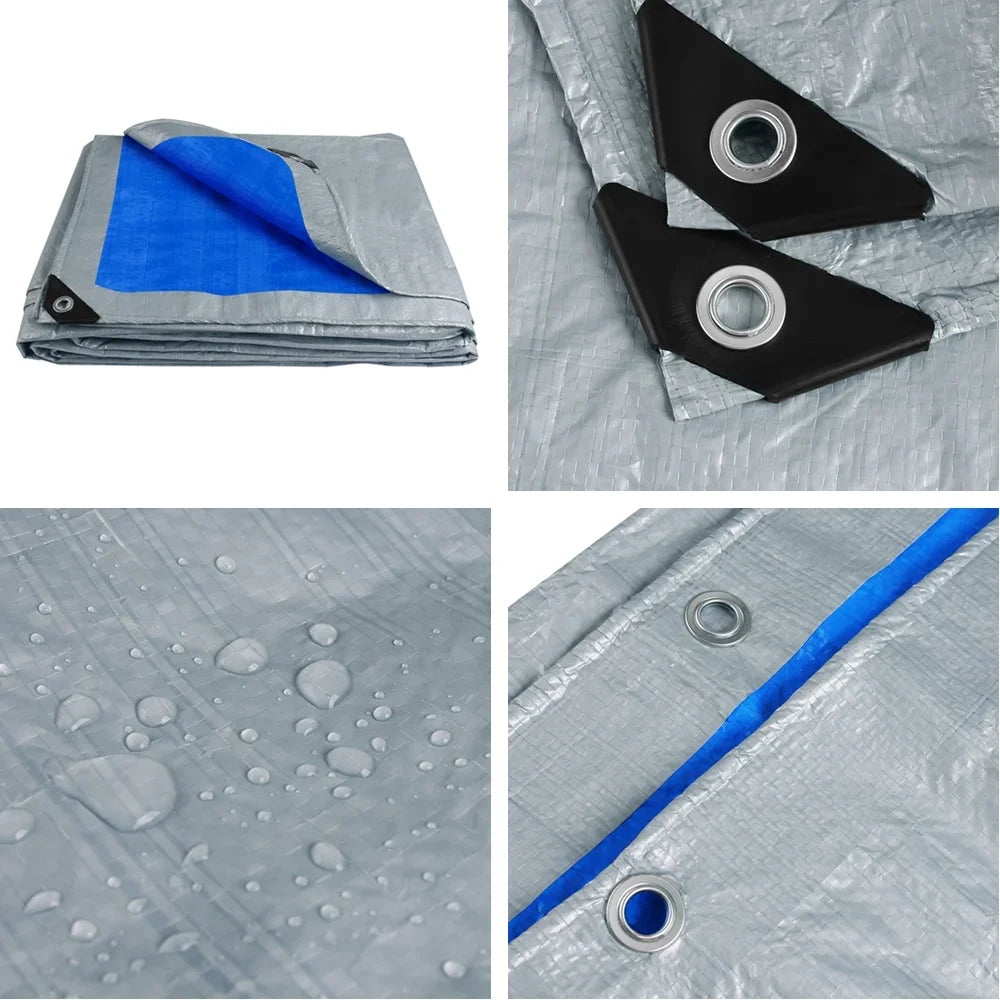 2/3/4/5M Waterproof Tarp Cover Thickened Heavy Duty Protective Cover Multipurpose Camping Tarpaulin for Emergency Rain Shelters