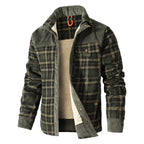 Men's Jackets Winter Windproof Warm 
Casual Bomber Coat Plaid Sherpa Lined Flannel Outdoor Classic  US Size