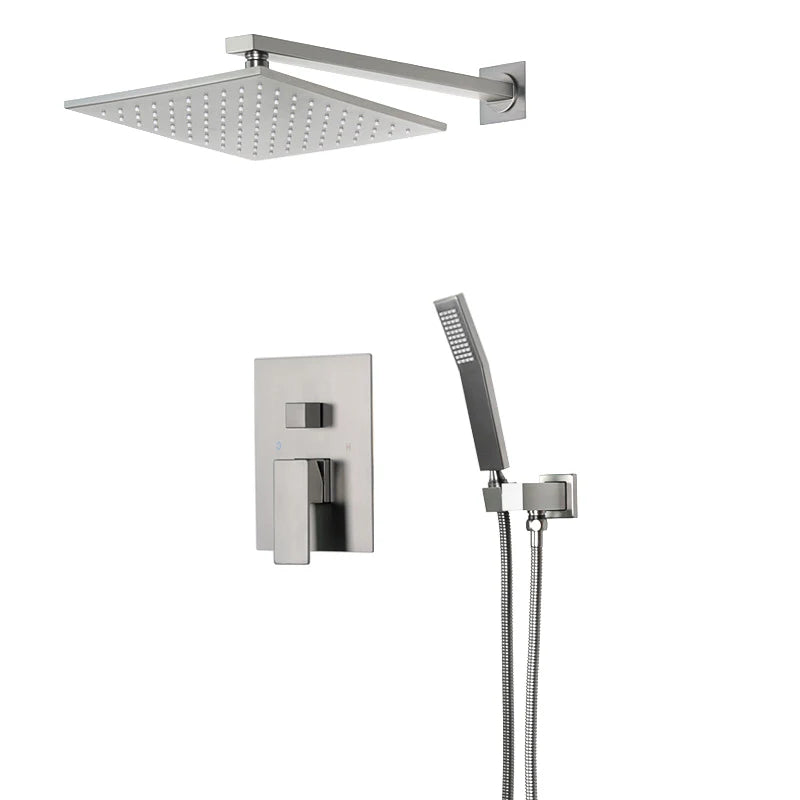 Black Concealed Shower System
Rain Waterfall Bathroom Embedded Shower Faucet Set with Tub Spout