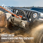 SucceBuy 13500lbs Electric Winch 
Car, Truck  with 80ft Synthetic Rope 
Wireless & Wired Remote Control for Towing Off-Road