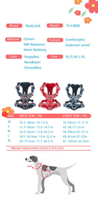 Truelove Pet Dog Harness Floral 
No Pull,      Cotton Fabric Breathable and Reflective Soft for Big ,Medium ,Small, Adjustable Vest