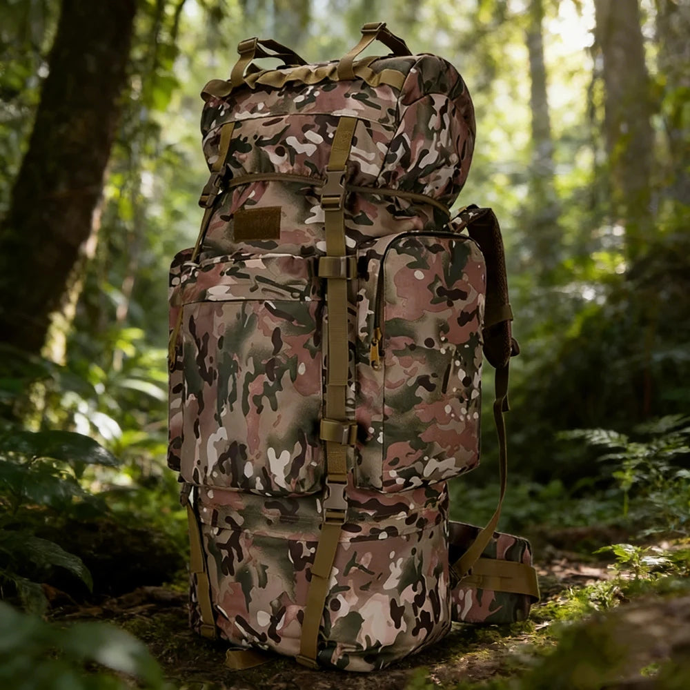 110L Large Capacity Outdoor Backpack Sports Travel  Frame Hiking Bag