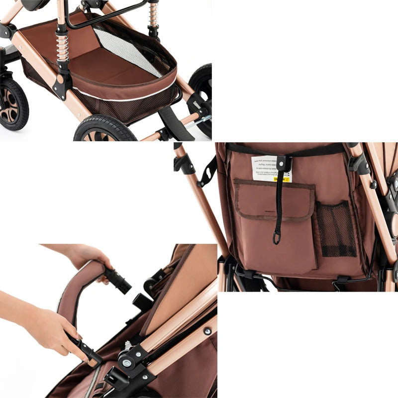 Baby Stroller Combo Car Seat, Travel System with Isofix Base,
Baby Carriage 3in1 Reversible Foldable Standard Stroller