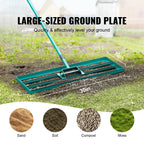 SucceBuy Lawn Leveling Rake 36inchx10inch 
Heavy-duty Lawn Leveler With 78inch Steel Extended Handle 
For Garden Golf Lawn Farm