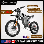 EKX X21 Max Electric cycle
3000W Brushless Gearless Motors
 60V30AH Lithium Battery Speed 85Kmh Adult Off Road Ebike