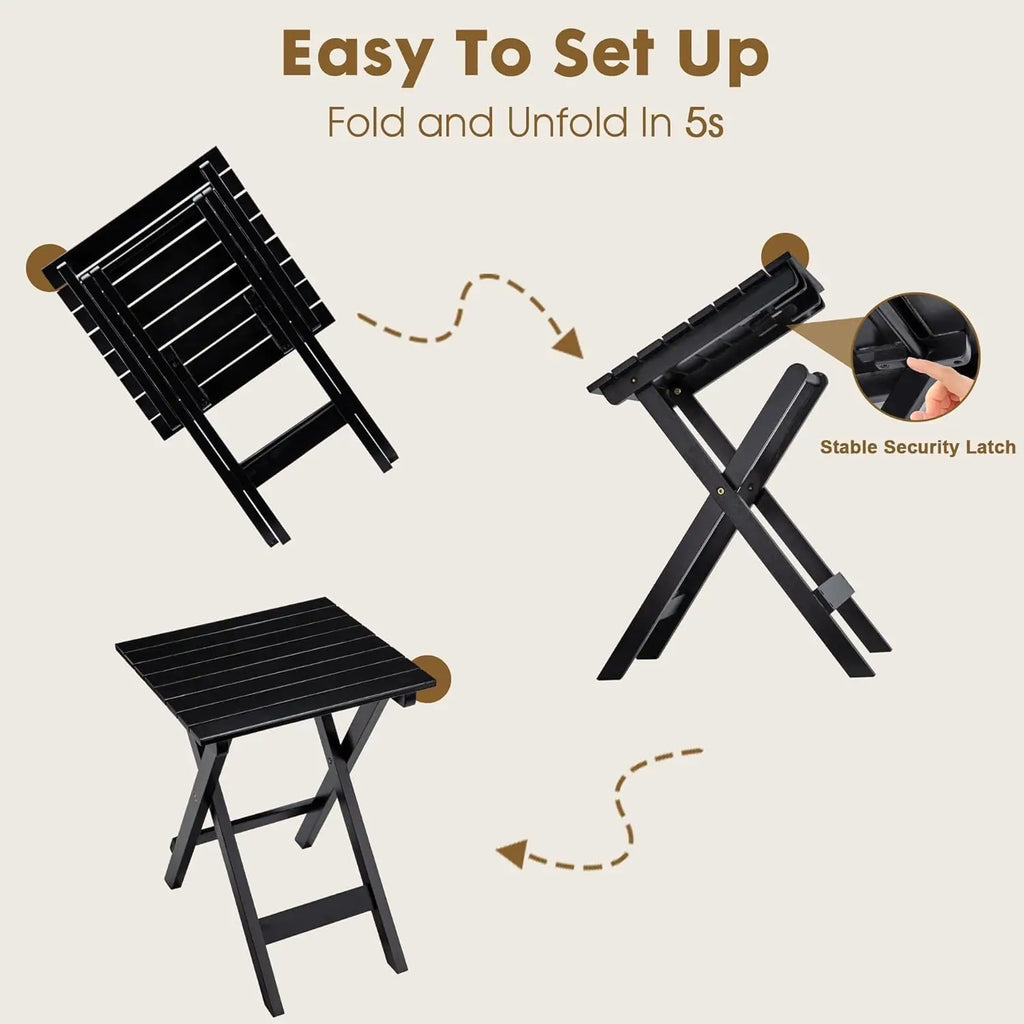 Wooden Rocking Chair Set - 2 Porch Rockers 
With Outdoor Side Table, Perfect for Indoor too