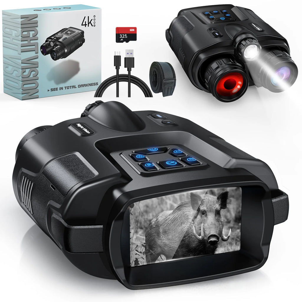 Night Vision Binoculars 4K Infrared 
5000mAH Rechargeable 8X Digital Zoom 600 Meters
Darkness Goggles for Hunting & Surveillance
