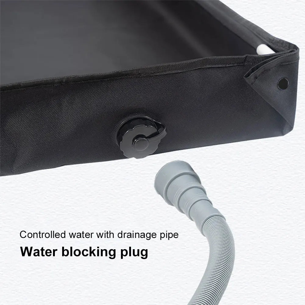 Portable Shower Pan with Drain Hose Camping , 
Outdoor Tent Shower Tray,    for RV  Camping , Beach,  Pet Bath