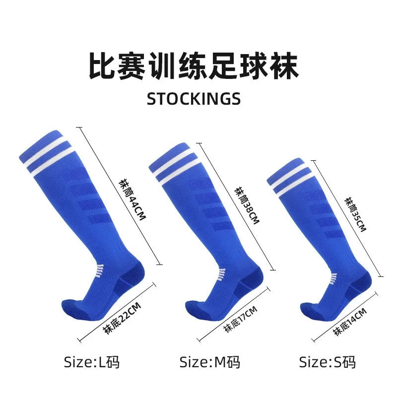 Socks Nylon-- Soccer Adult/  Kids  Towel  Bottom Breathable
 Knee High Training Long Stocking Sports Practical Mesh