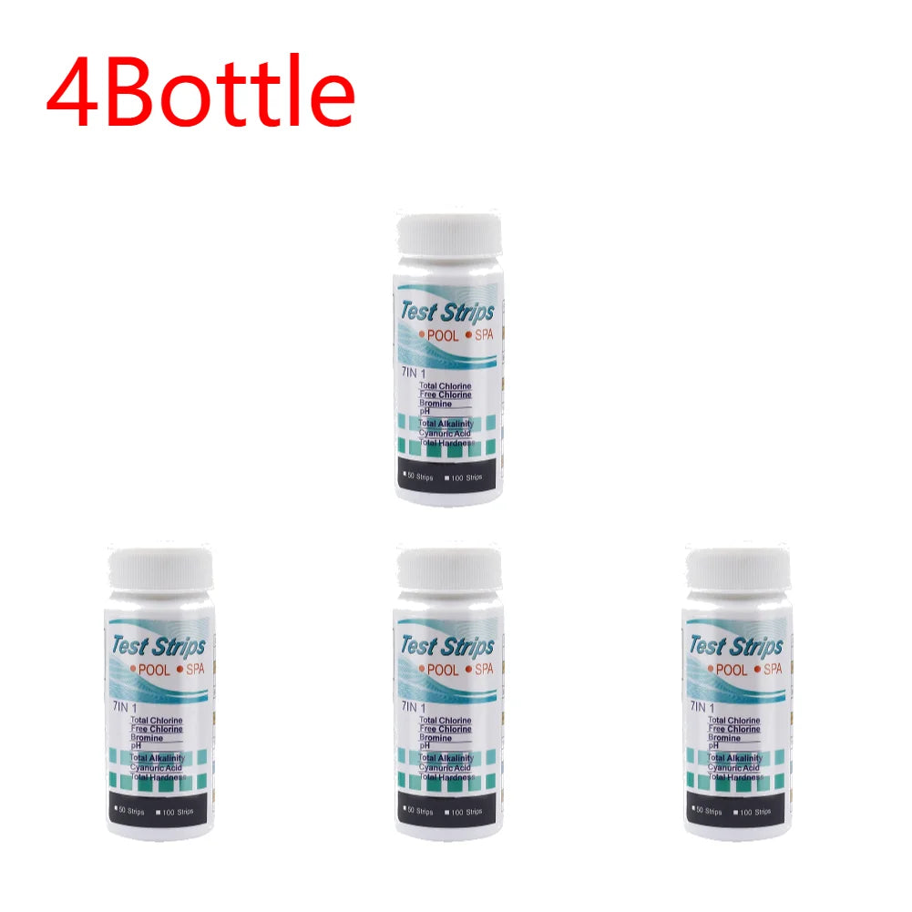 5-1 Bottle Water Test PH Strips 50/100 Pcs/bottle 7-in-1 Residual Chlorine Value Alkalinity Hardness Tester for Aquarium Pool