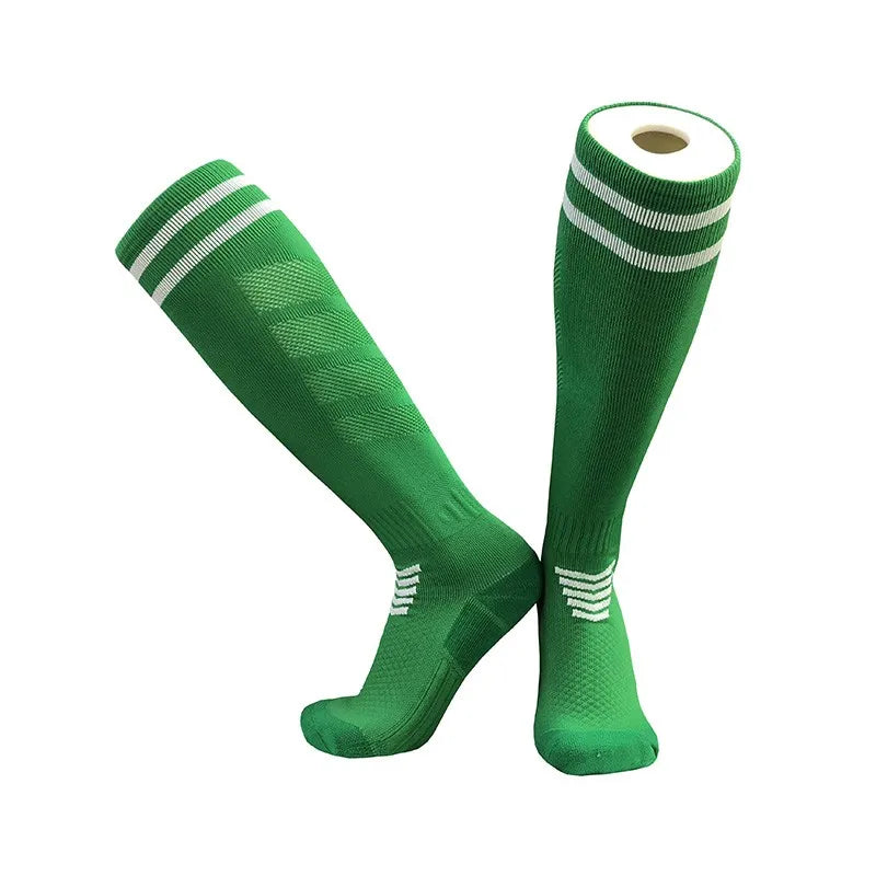 Socks Nylon-- Soccer Adult/  Kids  Towel  Bottom Breathable
 Knee High Training Long Stocking Sports Practical Mesh