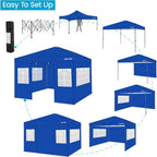 10x10 Heavy-Duty Blue Outdoor Event Tent with 4 Sides, 
One-Push Setup, 
and Roller Bag , for Parties & Weddings & Special Events Fairs, Road Side Shade