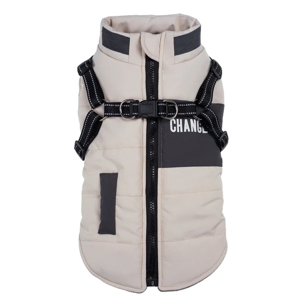 Pet Dog Jacket With Harness 
Winter Dog Clothes For Small Large Dogs 
Warm Waterproof  Coat Chihuahua