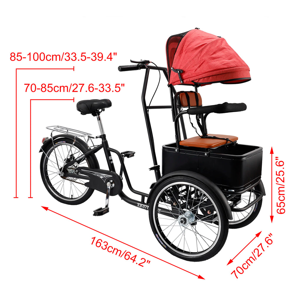 Artudatech 20 inches Pet Dog Cart . 
Shopping Three Wheel Tricycle with Sunshade