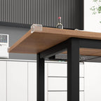 5-Piece Dining / kitchen Table Set for 4-8 People, 
Extendable  with 2 Benches and 2 Square Stools, Mid-Century