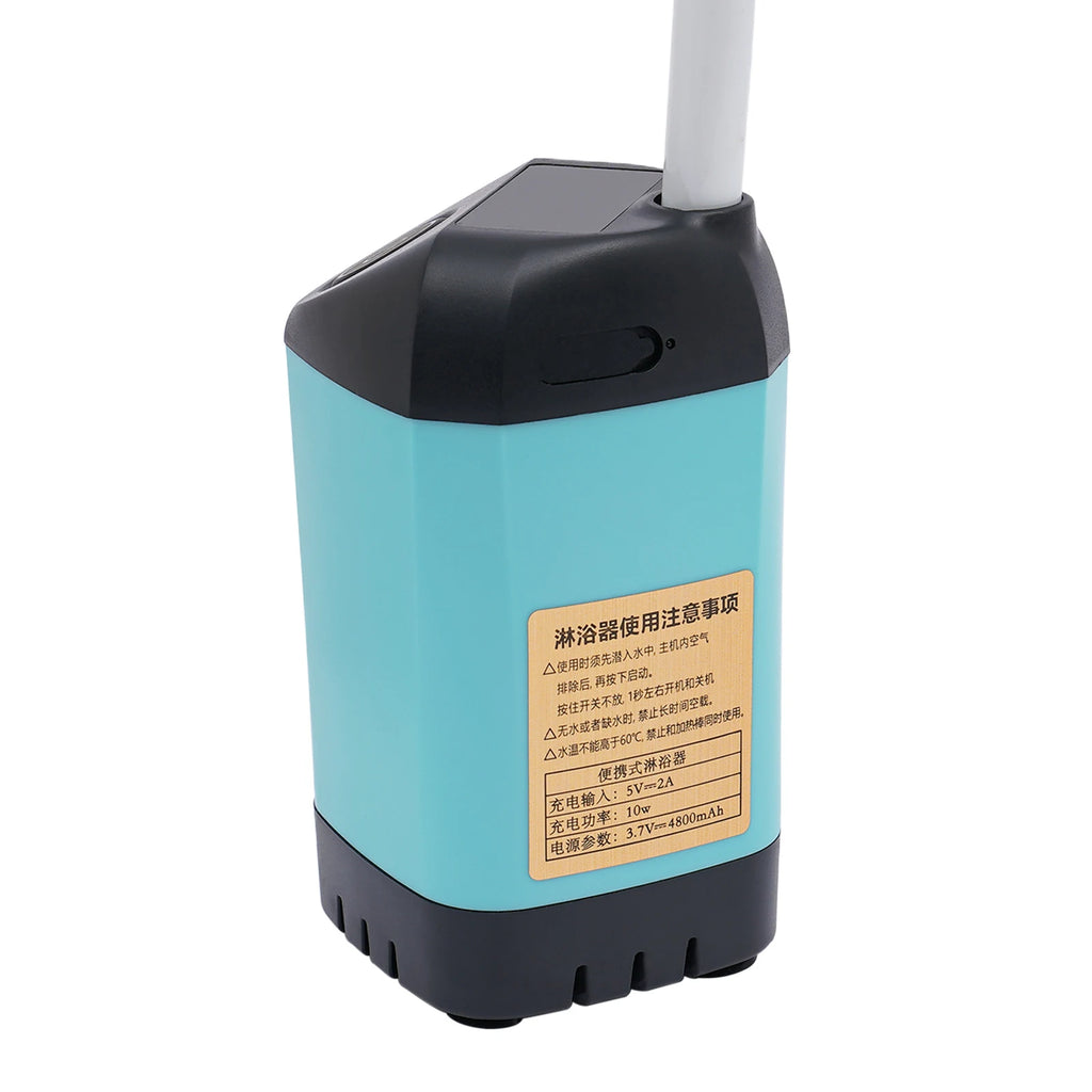 Camping Shower Digital Rechargeable w/ Pump 2-6L/min 4800mAh w/Hose Portable