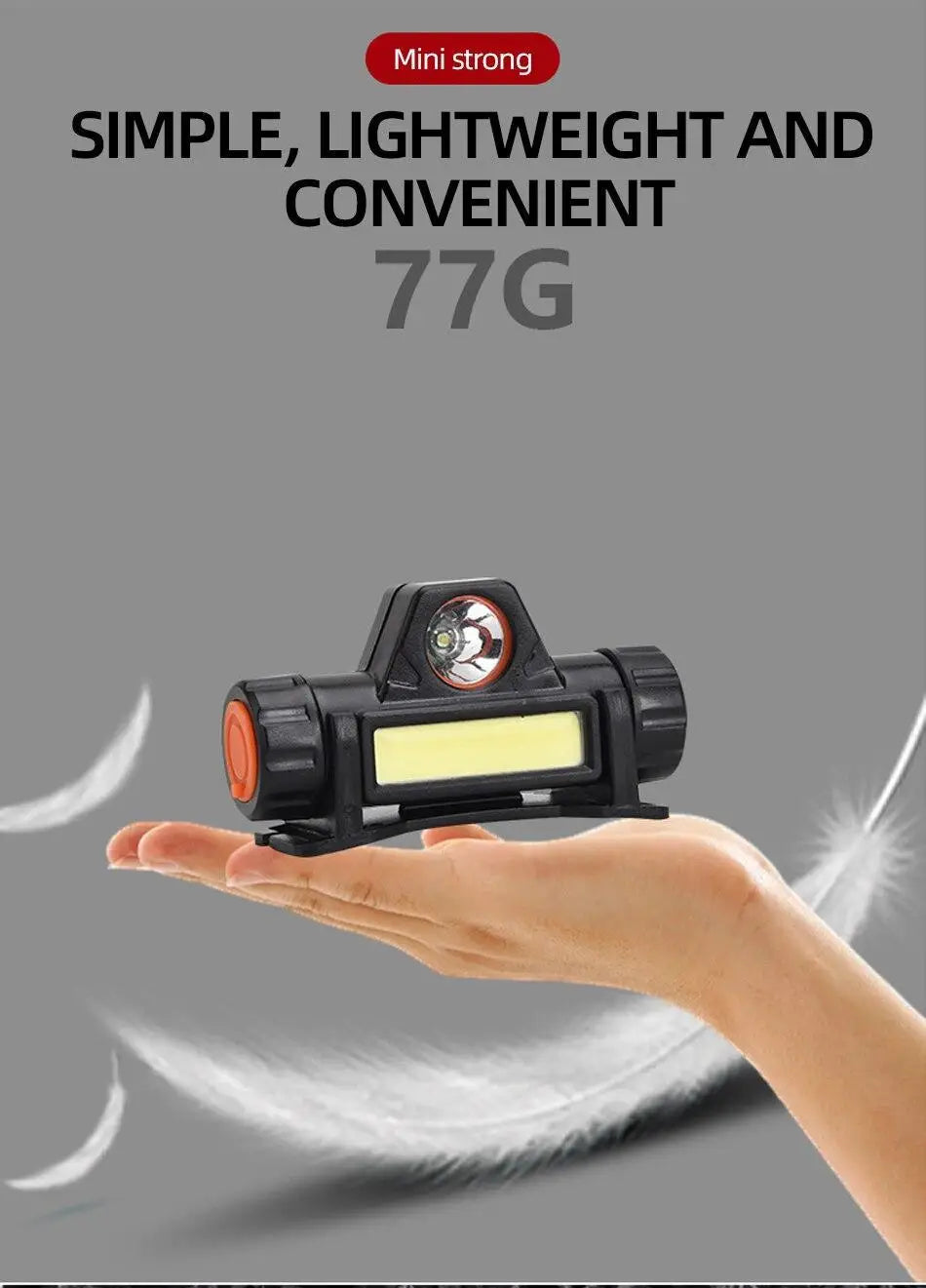 5PCS Rechargeable  LED , USB , Headlamp . 
Strong! 
Magnetic,    Powerful  Super Bright, Waterproof,  for Outdoor Fishing