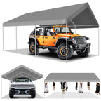 12x20ft Carport Heavy Duty, Portable Garage with Built-in Sandbags, Car Canopy for Truck, Boat, SUV with All-Season Tarp fall