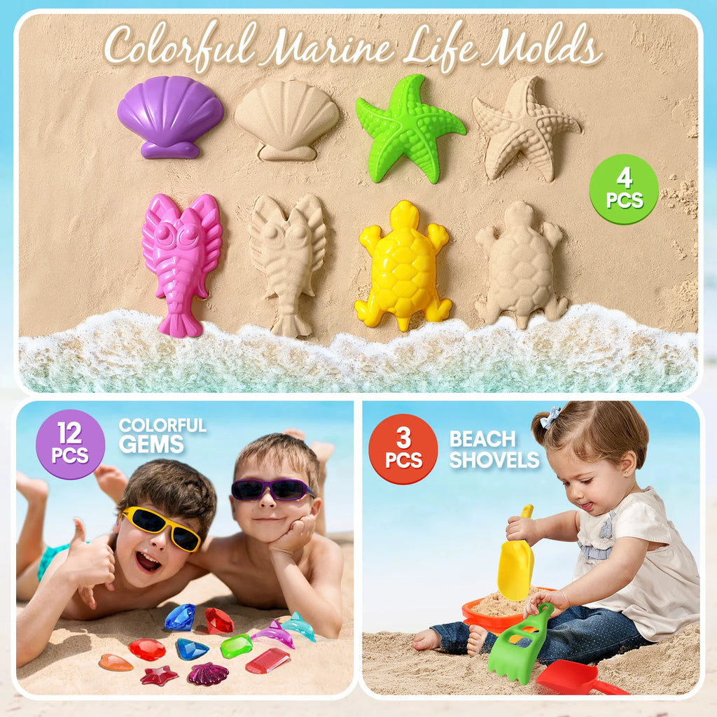 35pcs Beach Toys Summer Outdoor Games 
Sand Play Plastic Bucket,   Watering Bottle,   Shovels Kids Beach Water Game Toys gifts