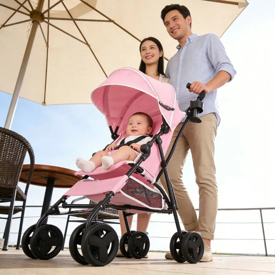 Umbrella Stroller, Lightweight Compact Foldable Baby Stroller 
for Travel, Easy One-Hand Fold, Multi-Position Canopy